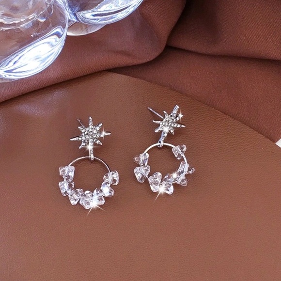 Any 3/$25! Silver Crystal Pave Beaded Stud Earrings - Picture 4 of 9